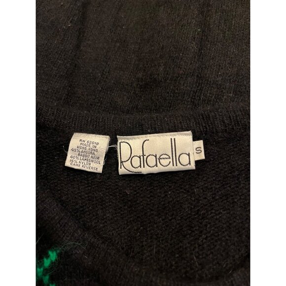 Vtg Rafaella Colorful Argyle Sweater S Diamond Angora Lambs Wool Neon Hong Kong - Picture 6 of 7